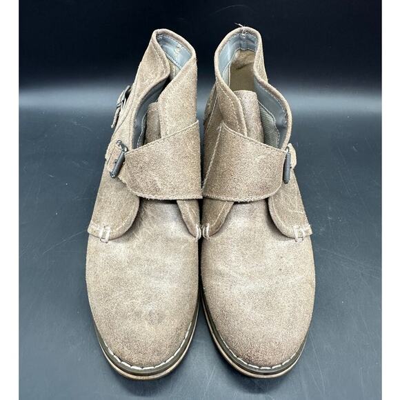 Caterpillar CAT Brown Tan Leather Buckle Ankle Booties Women Size 9 Western READ - Picture 1 of 10